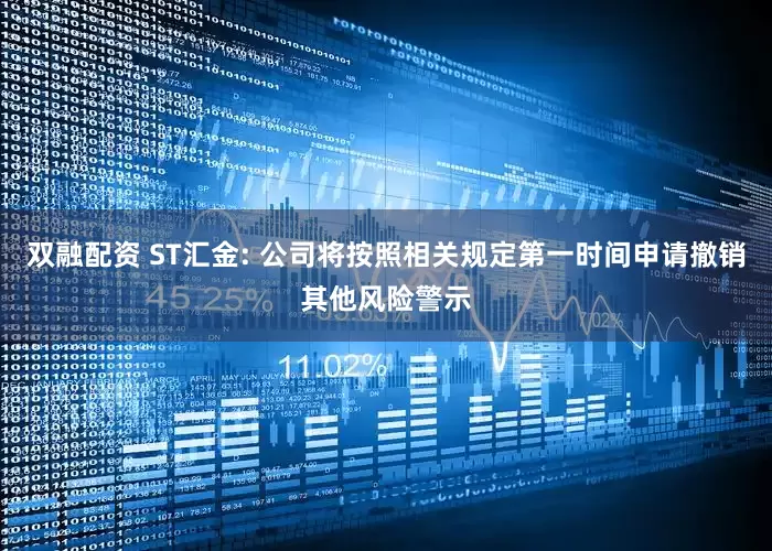 双融配资 ST汇金: 公司将按照相关规定第一时间申请撤销其他风险警示